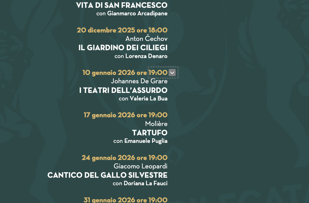 Nuovo appuntamento con il Caffè Letterario. Il nuovo ciclo si intitola “L’assurdo e l’assoluto”