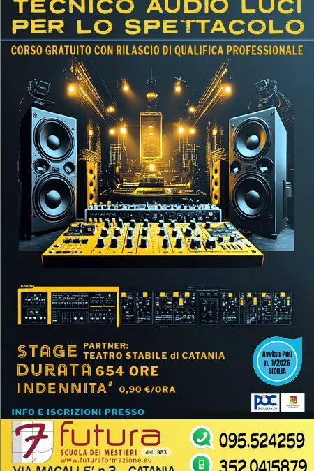 Tecnico audio luci per lo spettacolo: al via le iscrizioni