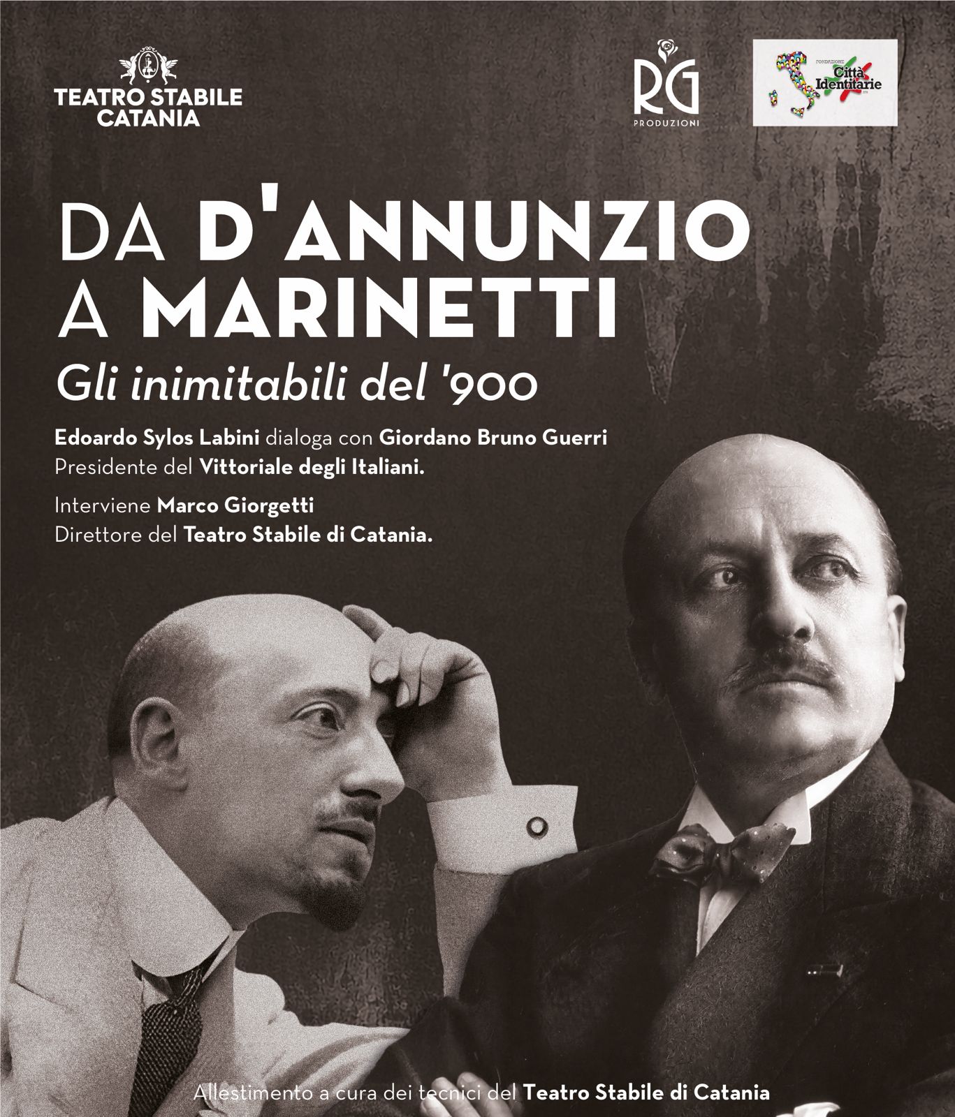 Incontro “Da D’Annunzio a Marinetti: gli inimitabili del ’900” mercoledì 25 marzo alle 18.30 al Ridotto del Teatro Verga