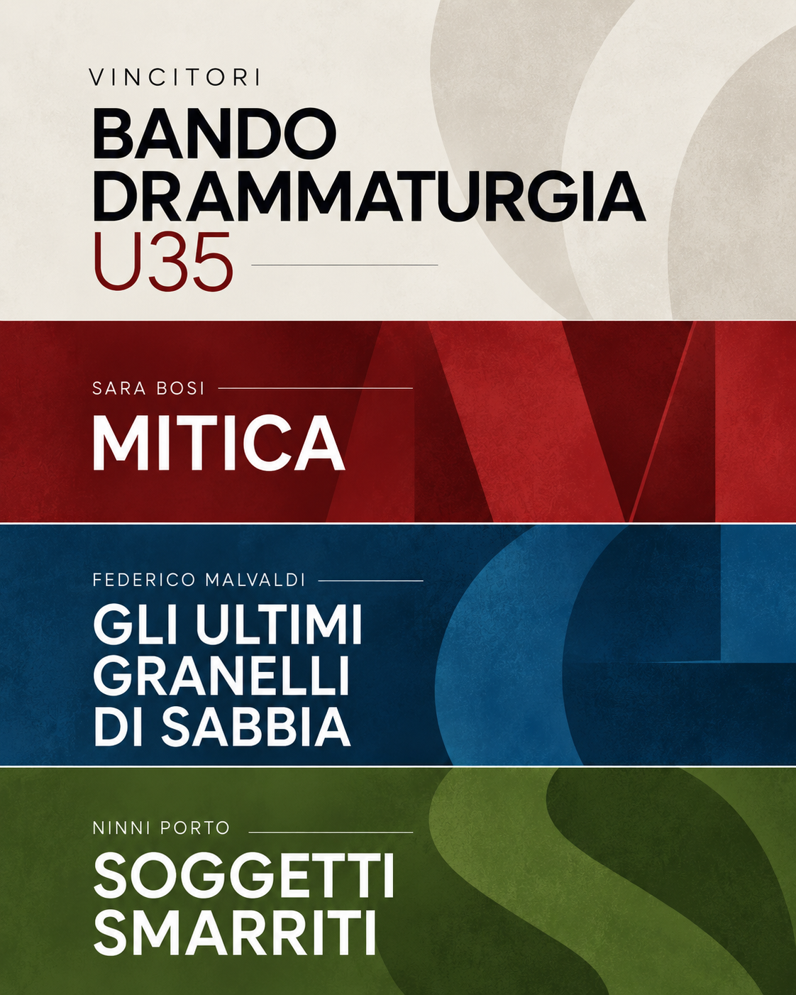 Nuova drammaturgia e giovani autori: il Teatro Stabile di Catania porta in scena i tre vincitori del Bando Drammaturgie U35 con la regia di Lorenzo Lavia