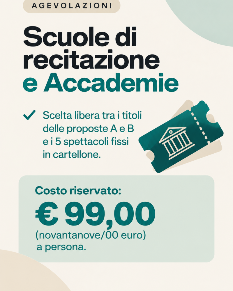 Agevolazioni per Scuole di recitazione e Accademie